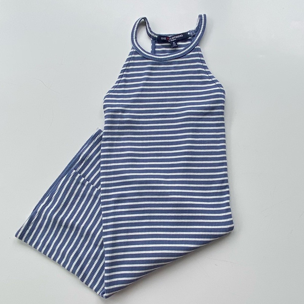 One Love Clothing, Sleeveless Striped Ribbed Knit Dress, Racerback Dress Sz: S - Picture 5 of 8